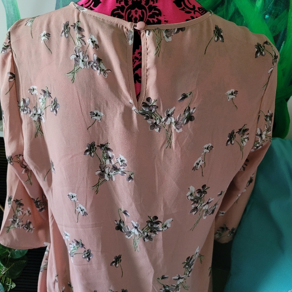 Pink floral blouse